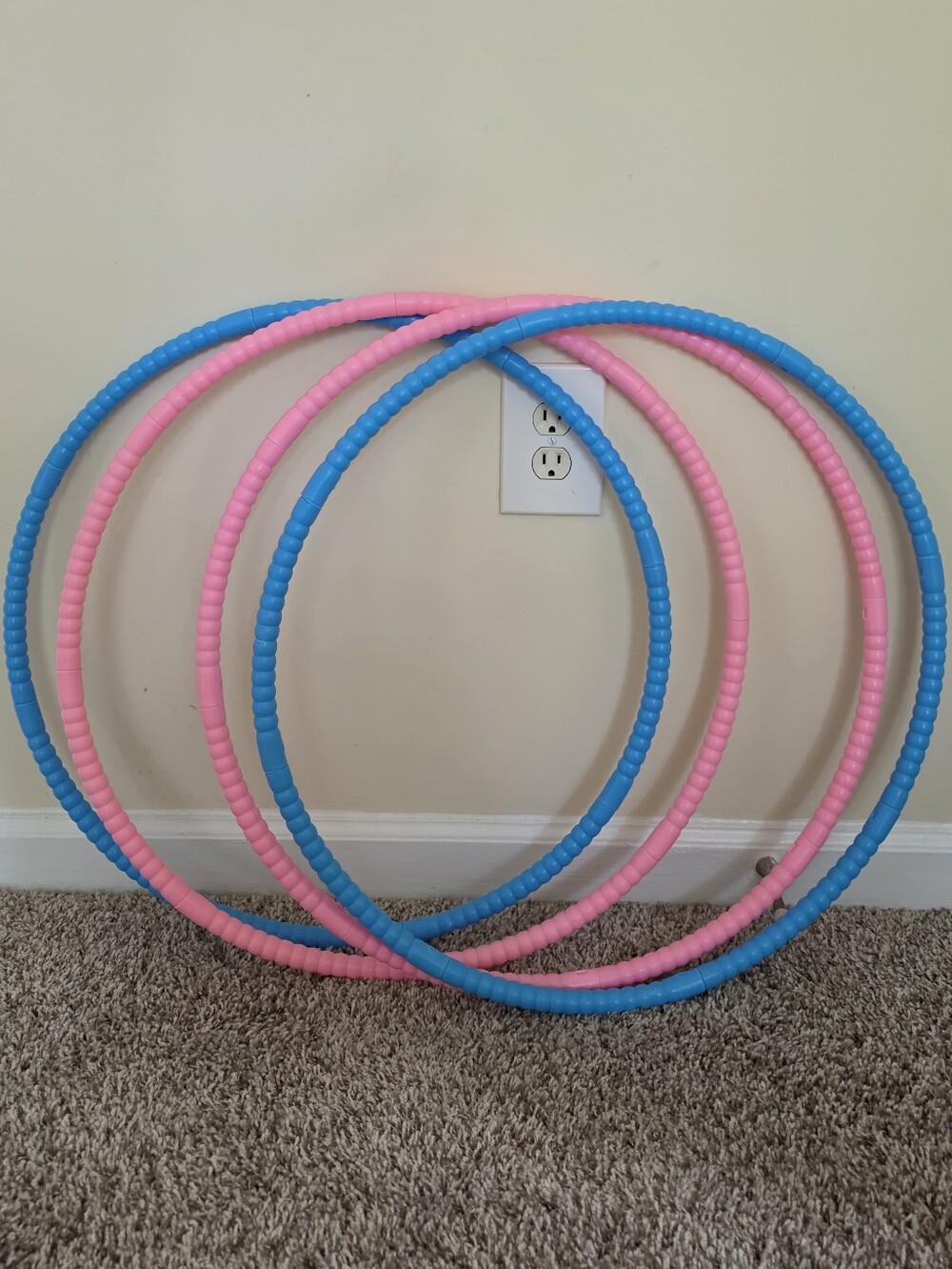 Adjustable Hula Hoop Set Pink Blue Fitness Exercise Kids